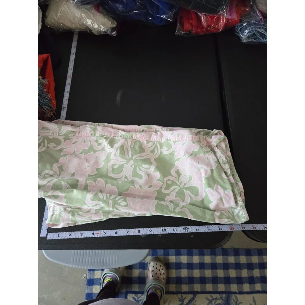 Y2K 2004 Old‎ Navy Girls Floral Hawaiian Print Capri Pants 16 Tropical Summer